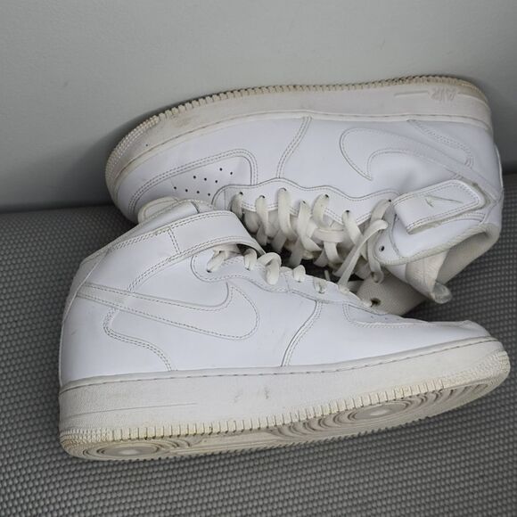 Nike Air Force 1‎ Mid White Size 10 Mens AF1 315123-111 Triple - Picture 7 of 10